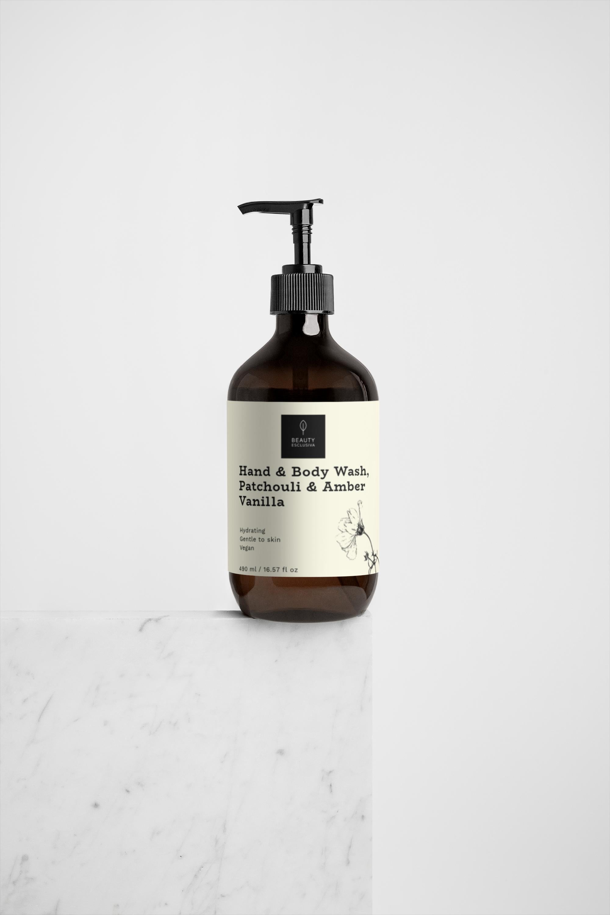 Hand & Body Wash, Patchouli & Amber Vanilla | 490 ml