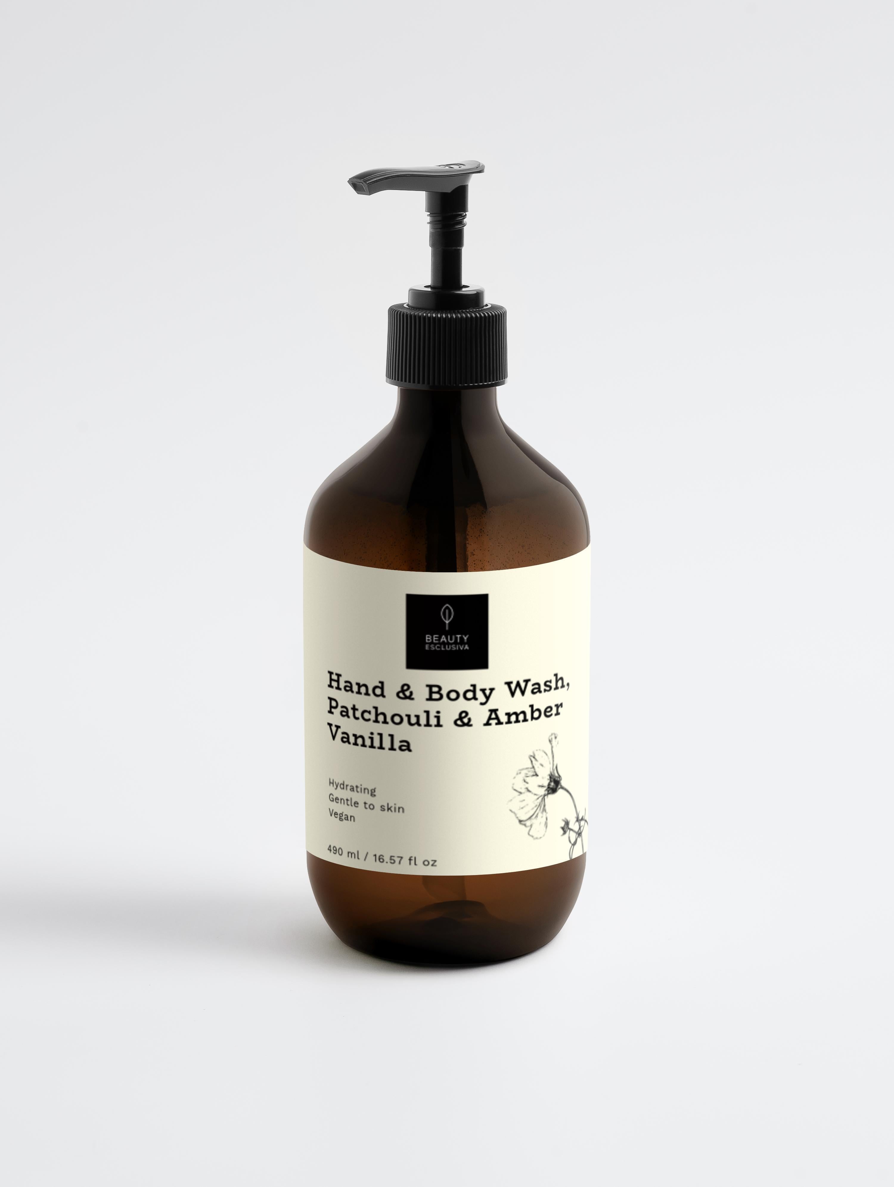 Hand & Body Wash, Patchouli & Amber Vanilla | 490 ml