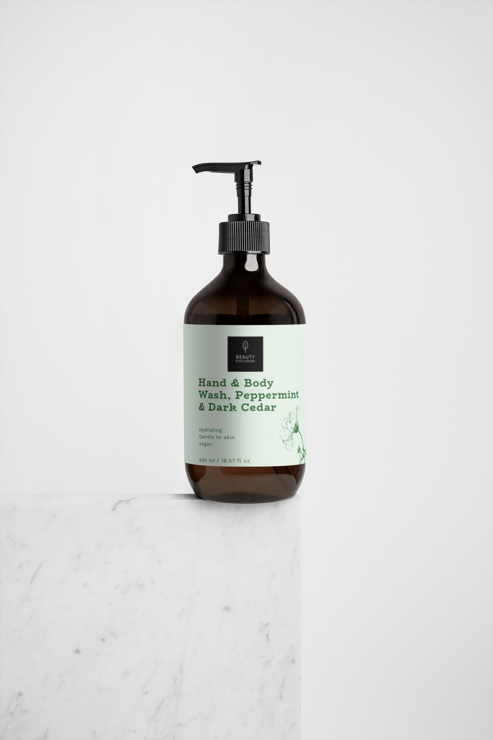 Hand & Body Wash, Peppermint & Dark Cedar | 490 ml