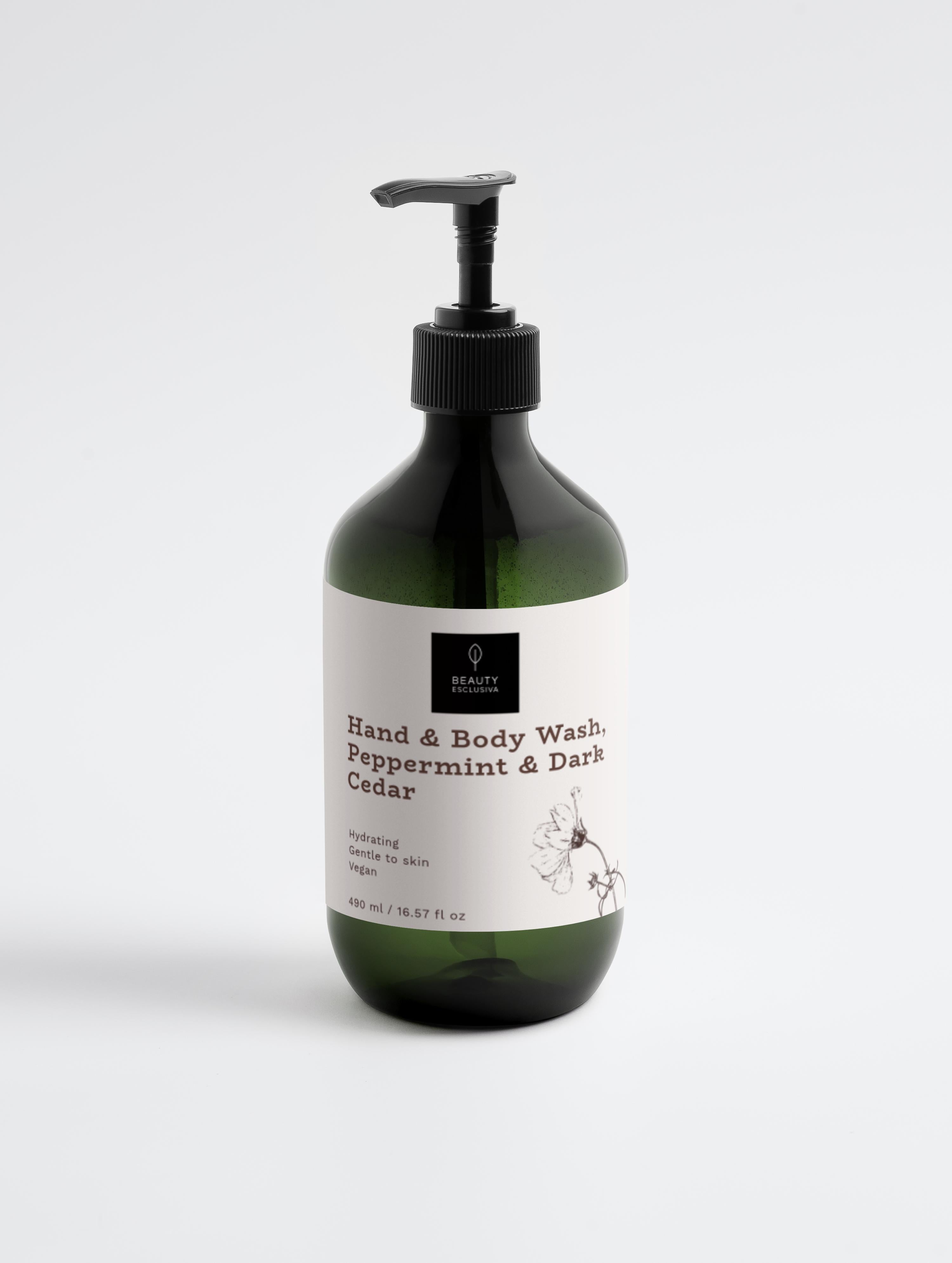 Hand & Body Wash, PEPPERMINT & DARK CEDAR | 490 ml