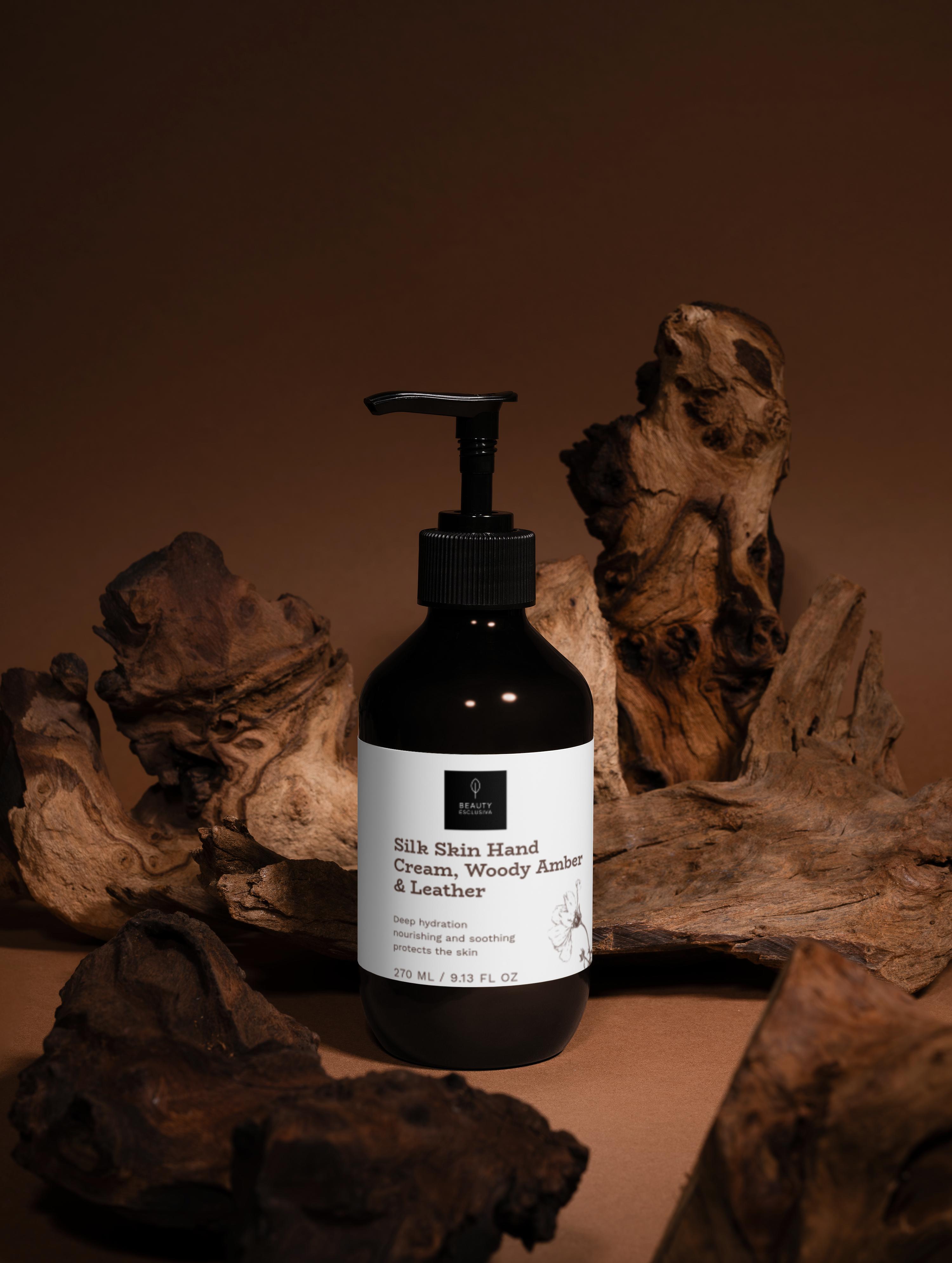 Silk Skin Handcreme, holziges Amber & Leder | 270 ml