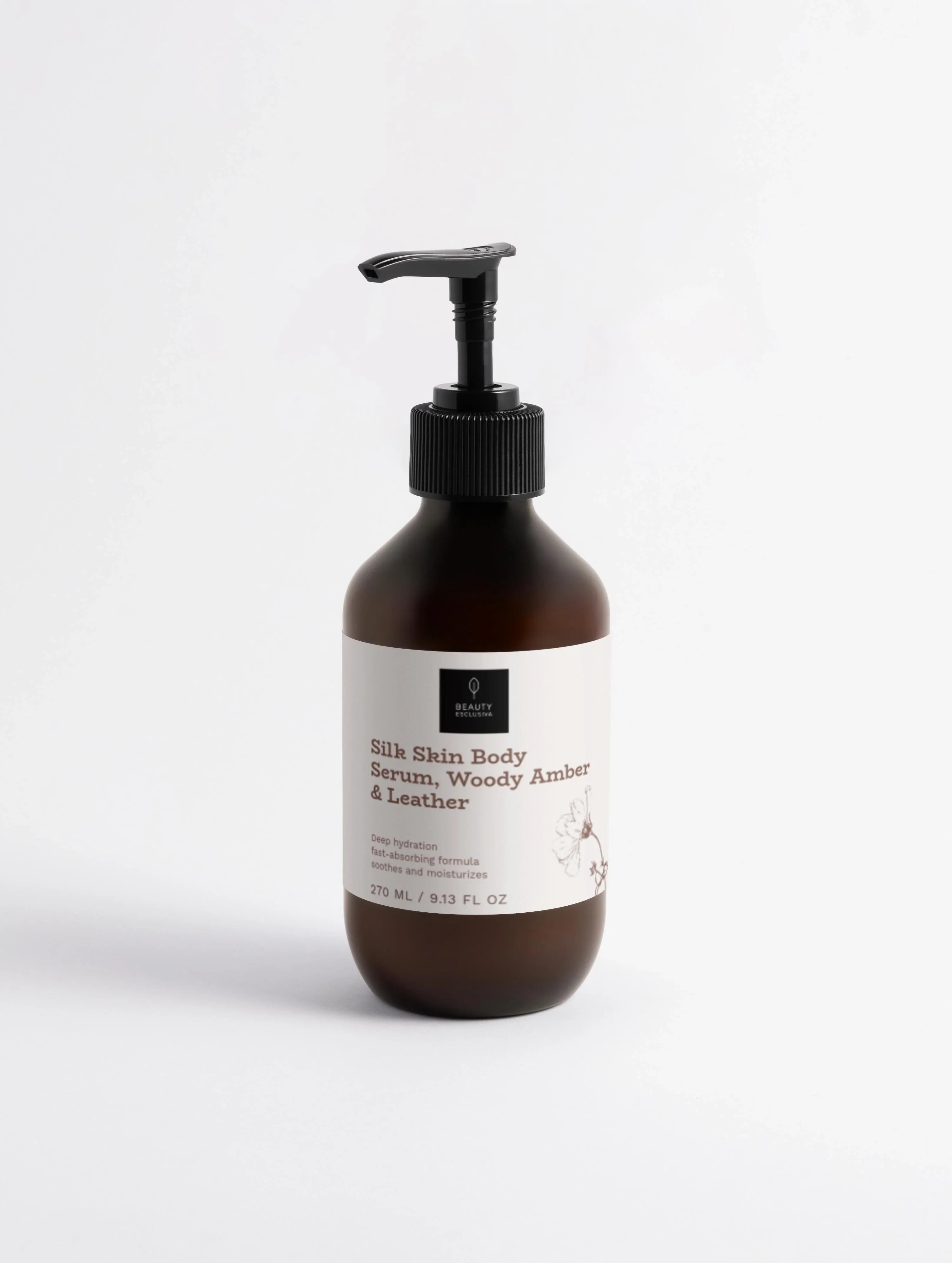 Silk Skin Body Serum, holziges Amber & Leder | 270 ml