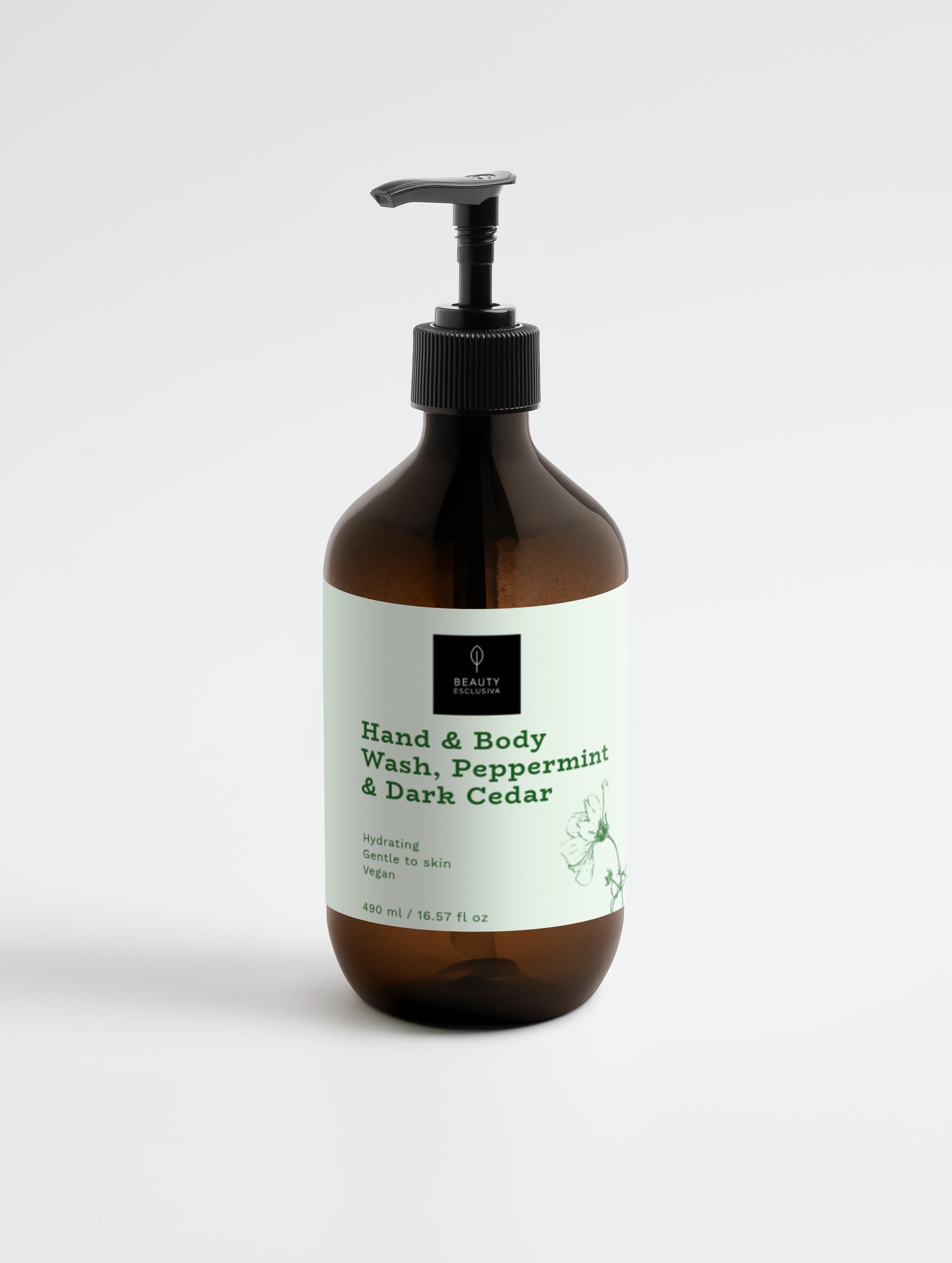 Hand & Body Wash, Peppermint & Dark Cedar | 490 ml