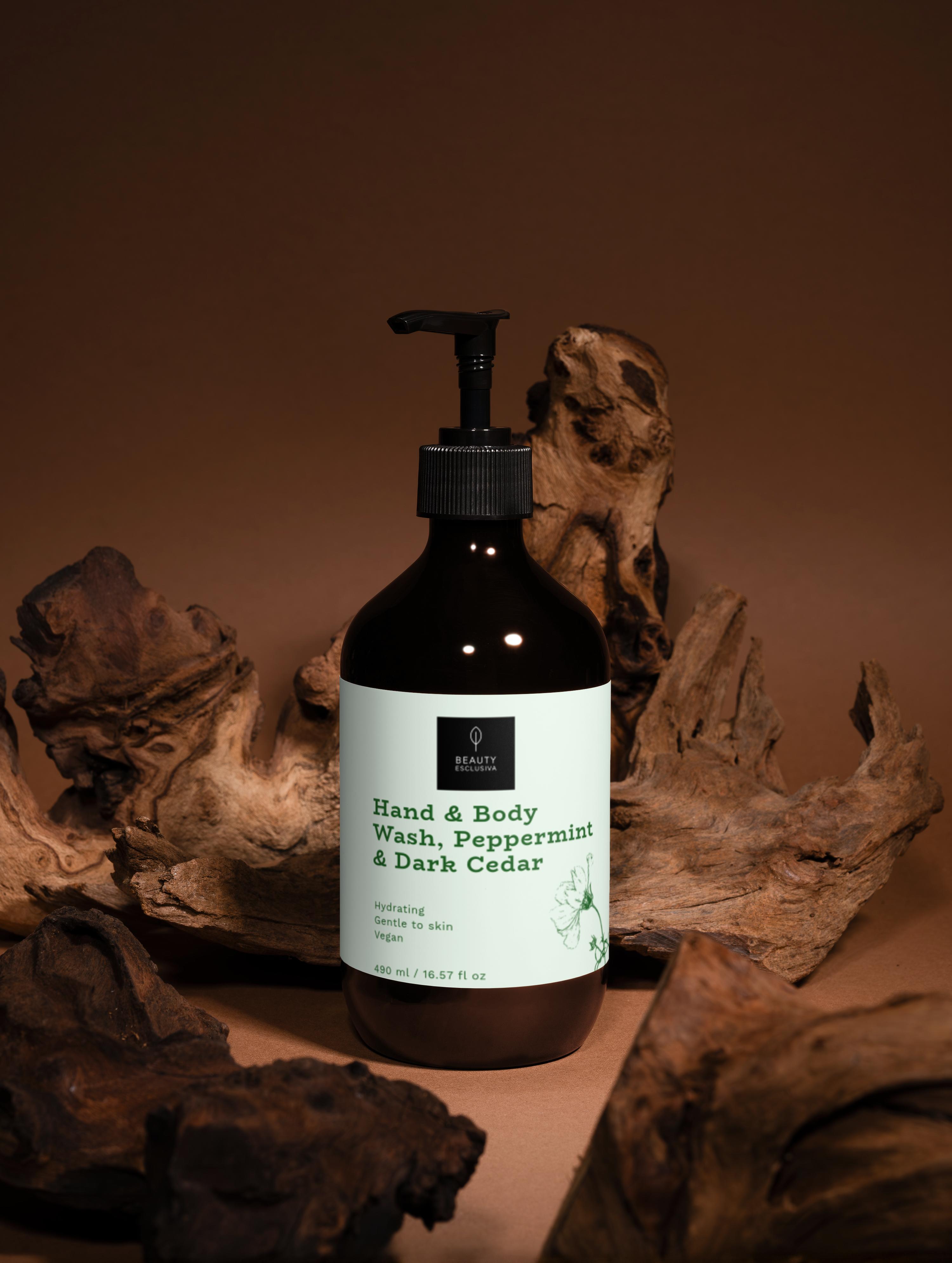 Hand & Body Wash, Peppermint & Dark Cedar | 490 ml